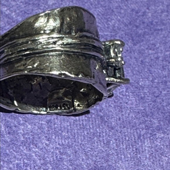 Silver Israel CZ Band Ring